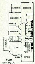 3 Bedroom 2 Bath 316 floor plan